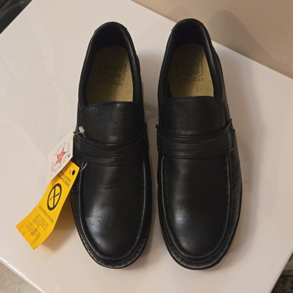 New Men's Iron Age Work Steel Toe Slip on Shoes 10 W